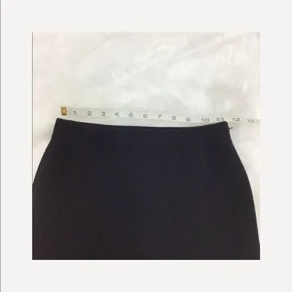 Givenchy Black Midi Slip Skirt Pearl Insert Black Wool Blend Skirt New Size XS - Picture 5 of 8